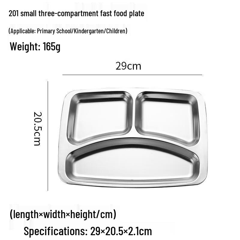HANDUNYOU 304 Stainless Steel Divided Fast Food Tray