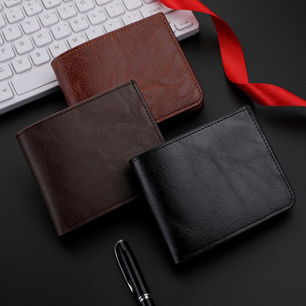 Men's Leather Short Wallet: Premium Feel, Holds Driver's License