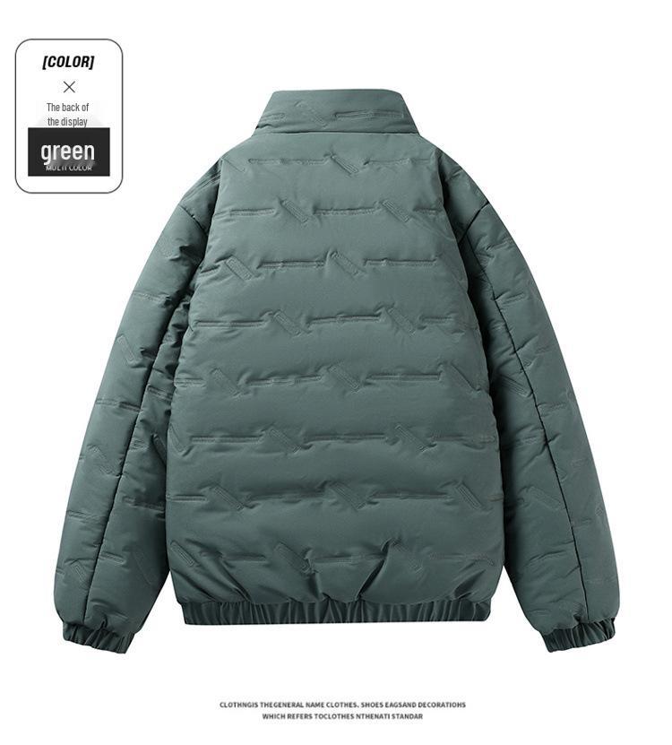 Men's Winter Business Casual Lambswool Jacket, Stand Collar, Thickened, Plus Size, Fleece-Lined, Warm Cotton.