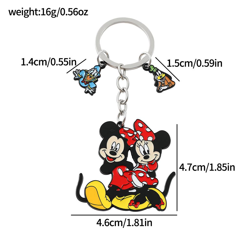 Cute Minnie Mouse Heart Pendant Keychain Mickey LOVE Valentine's Day Gift Travel Backpack Accessory