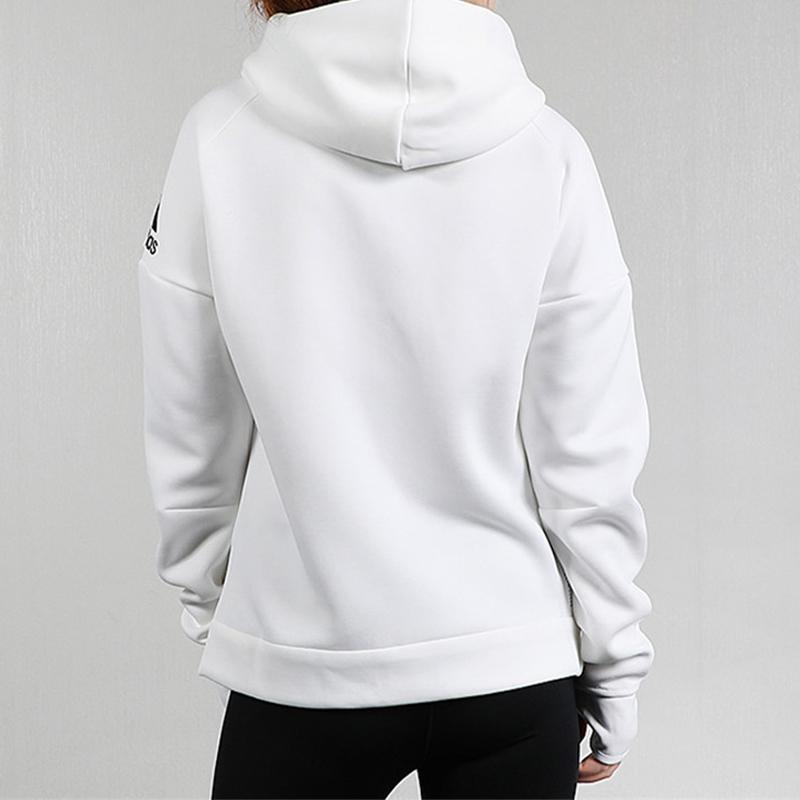 Adidas Alphabet Logo Print Windbreaker Hooded Jacket Women Jackets White EK4324