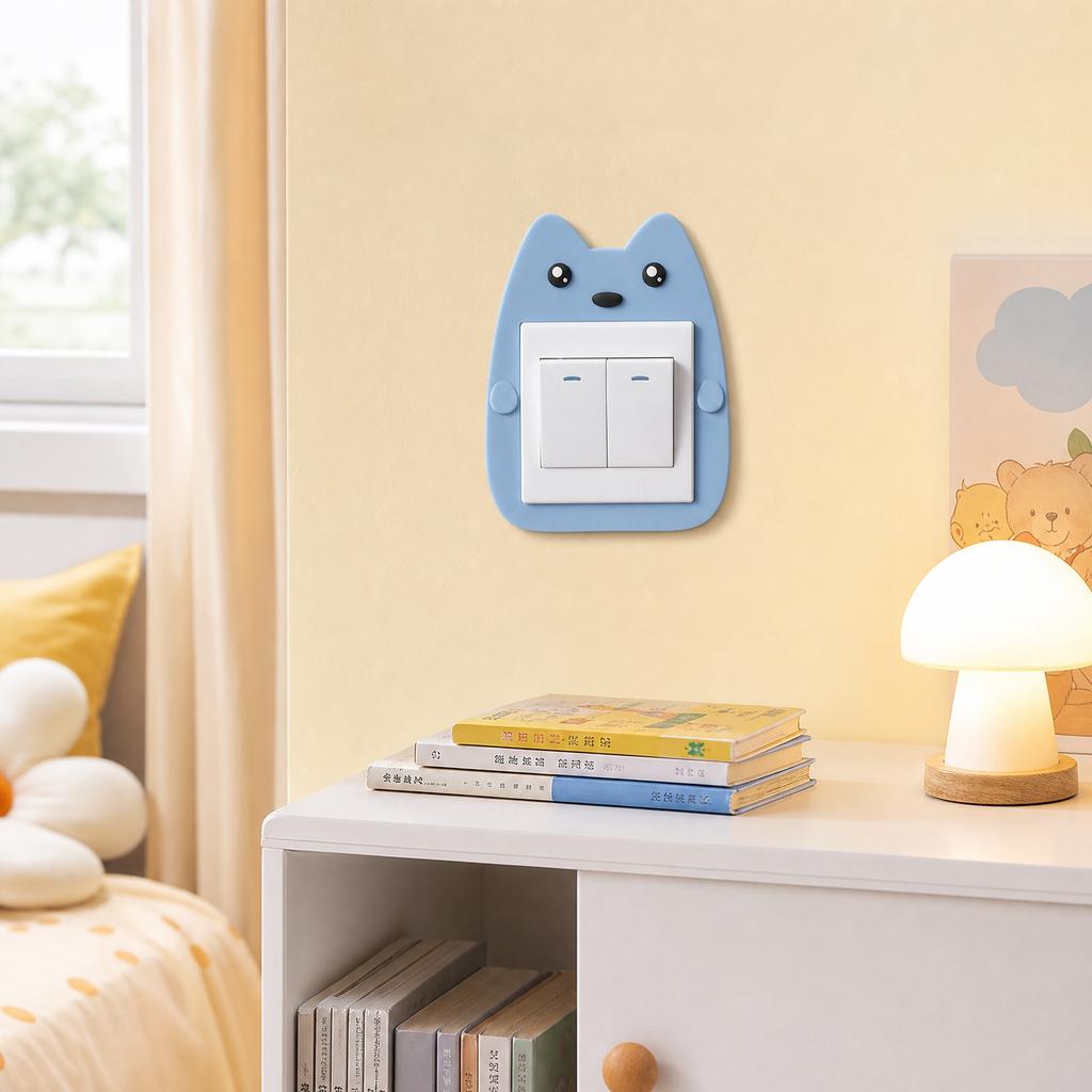 Creative Cat Shape Light Switch Cover Frame for Home Use Decorative Wall Switch Socket Sticker Protector for Standard Outlets