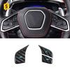 ES Real Carbon Fiber Car Interior Accessories Steering Wheel Button Frame Trim Cover for Corvette C8