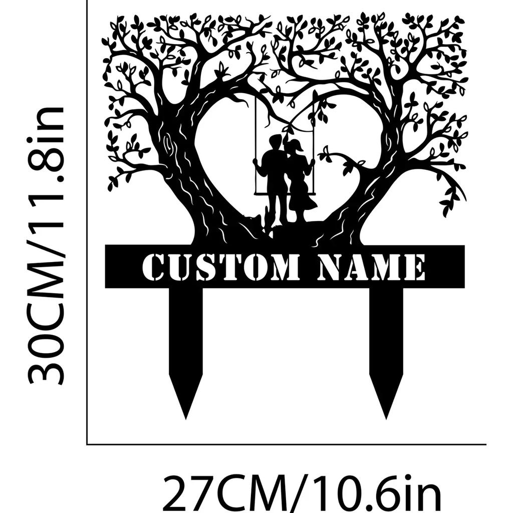 Custom Metal Name Sign Personalized Wedding Gift Outdoor Wall Decor for Bride and Groom