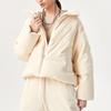 Fila Fusion Embroidered Logo Solid Color Warm Thick Hooded Down Jacket Women Outerwear White T11W142908F-IV