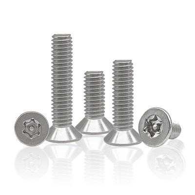 Anti-theft 304 Stainless Steel Countersunk Torx Screws with Post Flat Head & Inner Hexagon, M2M4M8