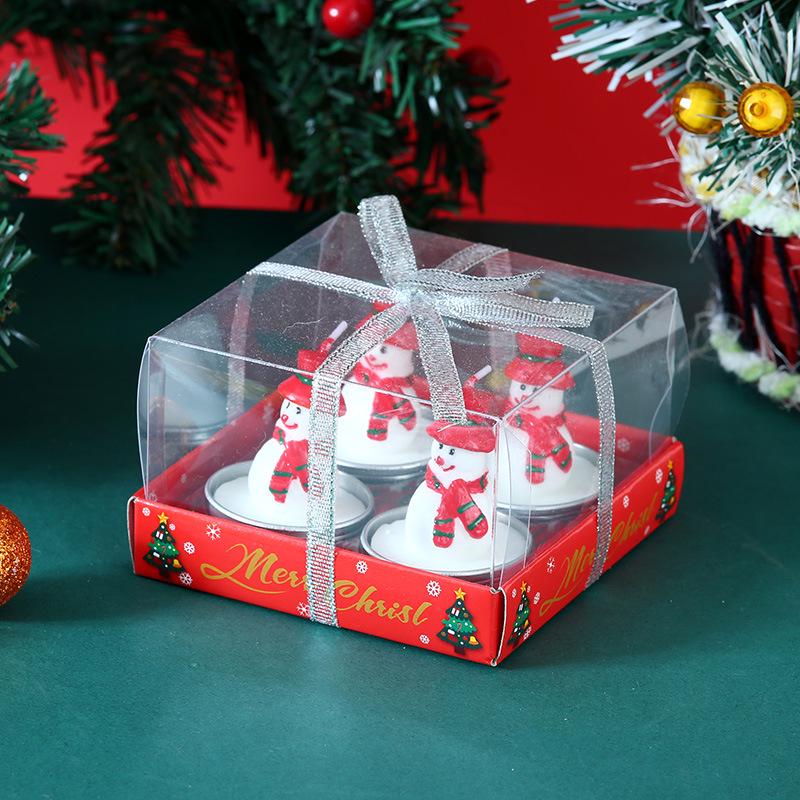 Christmas Eve Candle Set: Old Man, Tree, Snowman Ornaments for Romantic Candlelight Dinner & Christmas Decorations