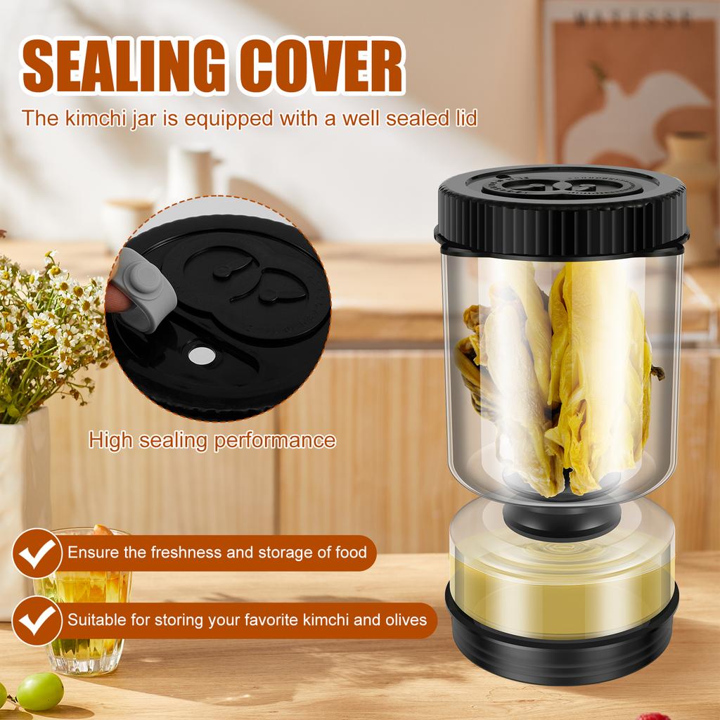 Pickle Hourglass Jar Glass Pickle Flip Jar Sealed Pickle Juice Separation Container Tools with Double Timers Kitchen Gadgets