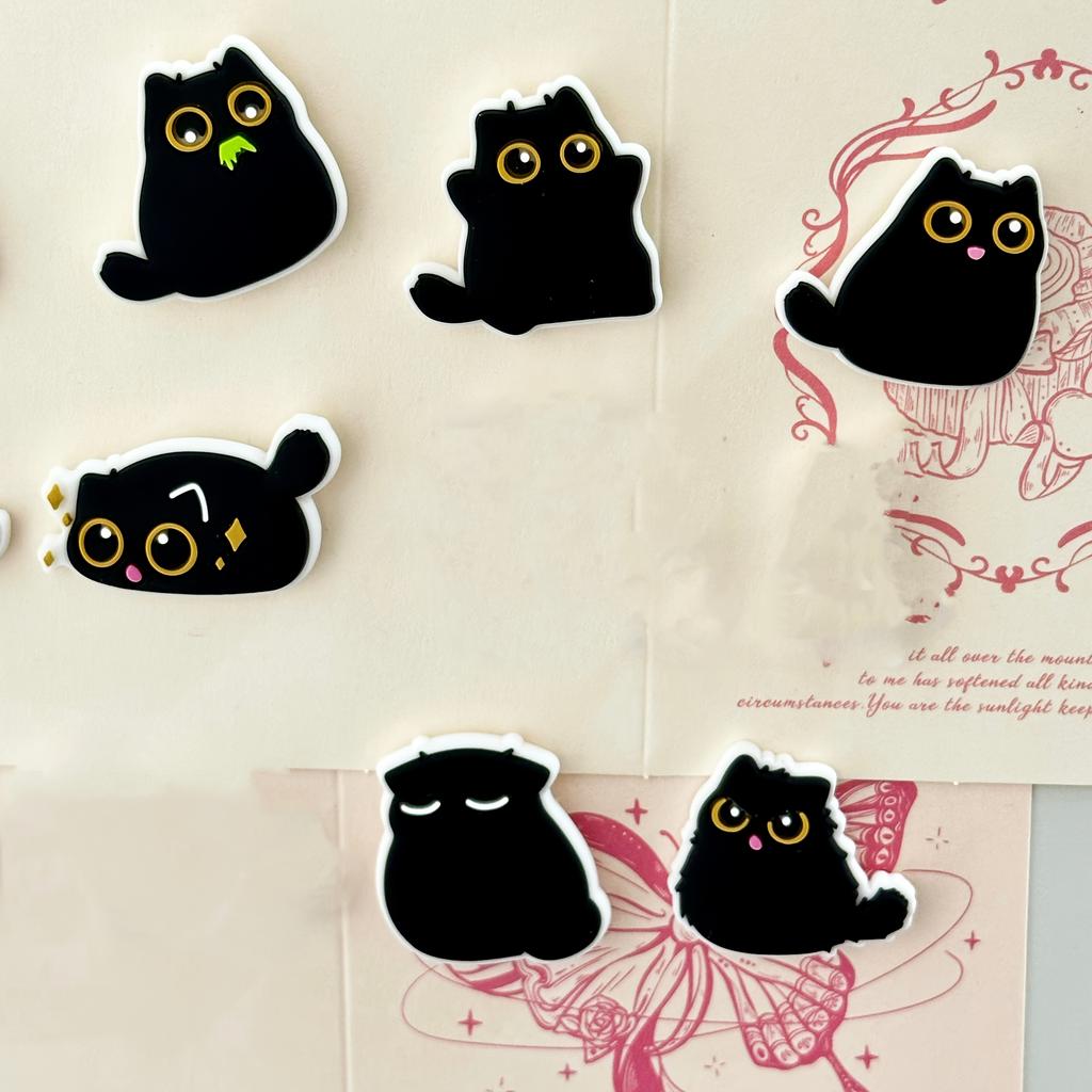 6Pcs Funny Cat Animals Fridge Magnets, Fun Cute Weird Magnetic Cat Magnets For Gaming Kitchen Home Decor Bumper School
