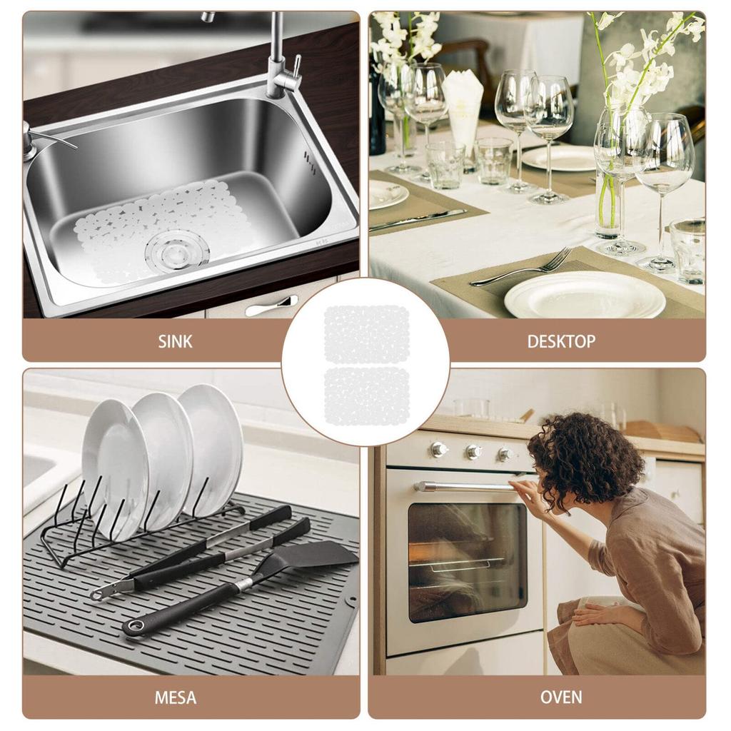 NUOLUX Sink Silicone Clear Insulation Protective Drying Protective Sink Drain Heat Kitchen Stain Protective Meal Food Heat Resistant Up To Mat, Mat,
