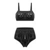 Womens Waterproof Bathing Suit Adjustable Strap No Pad No Wire Bra Top Elastic Band Swim Bottom