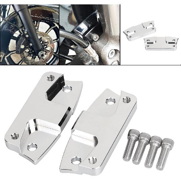 Chrome 21" Wheel Front Fender Spacer Lift Risers Bracket for Harley Touring Road King Street Glide Road Glide 2014-2023