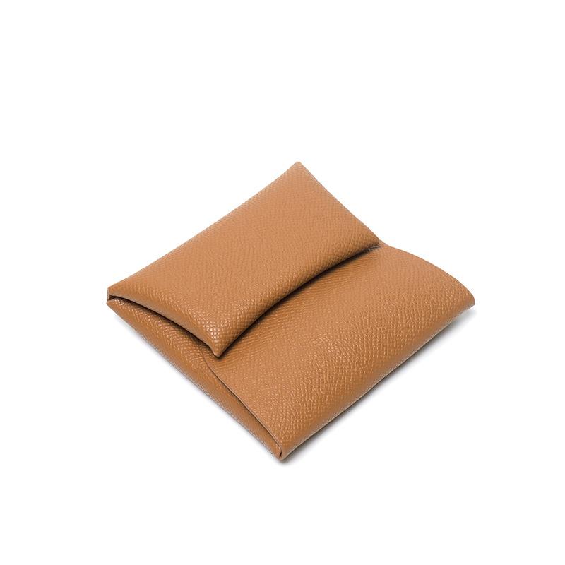 Women'S Short Palm Pattern Cowhide Niche Design Small And Delicate Leather Folding Change Bag Coin Bag