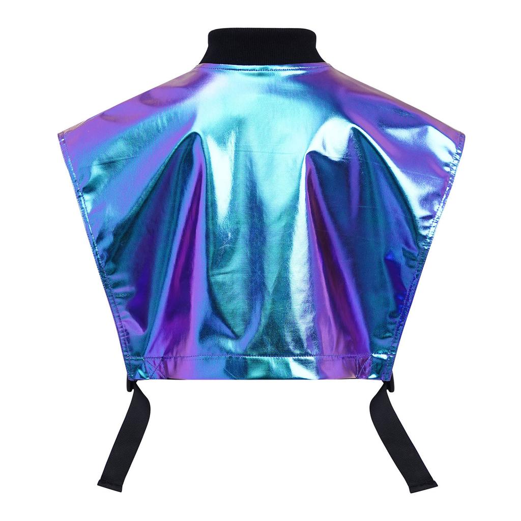 Chaleco de Jazz para Escenario para Niñas: Chaqueta Metálica con Aberturas Laterales, Bolsillos con Cremallera y Hebilla, Top de Rendimiento sin Mangas