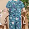 Women's Floral Pajamas Set Short Sleeve Button Down Top And Pants Pjs Set Casual Printed 2 Piece Lounge Outfits
