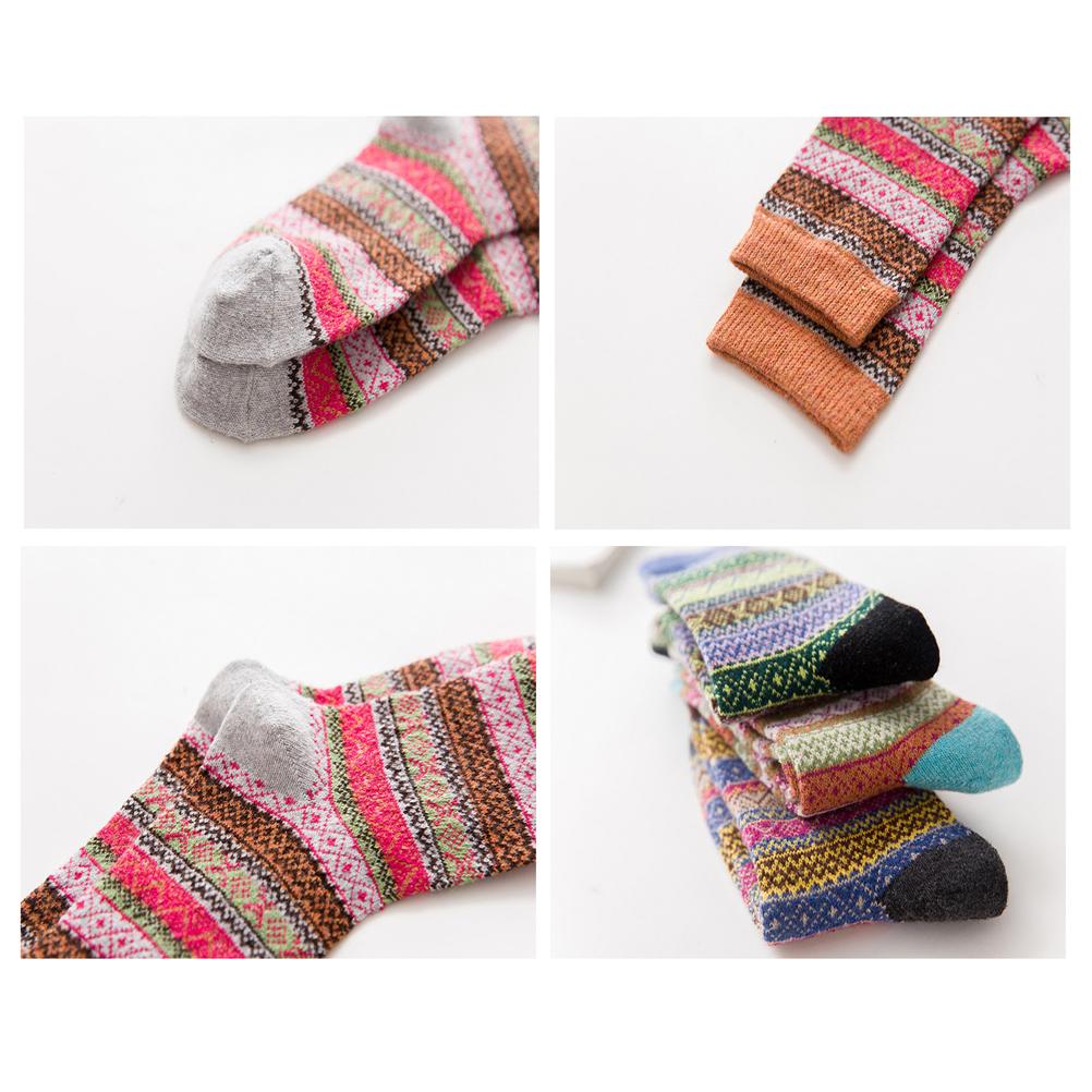 5 Pairs Christmas Wool Socks for Women Men Vintage Winter Warm Thick Cozy Socks Knitted Casual Soft Socks Sports Socks