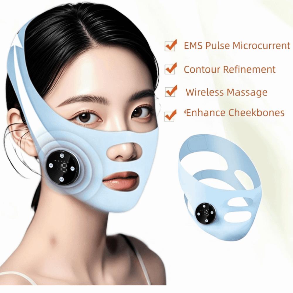 EMS Microcurrent V Face Lifting Bandage Thin Face Facial Contouring Device Anti-Wrinkle