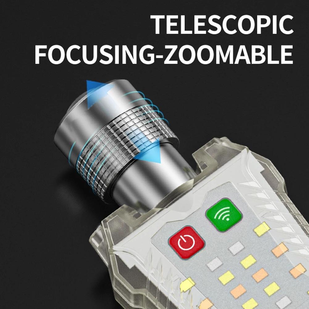 COB Hat Clip Headlight Type-C Rechargable Portable Flashlight Motion Sensor Multifunctional Headlight for Night Riding Fishing