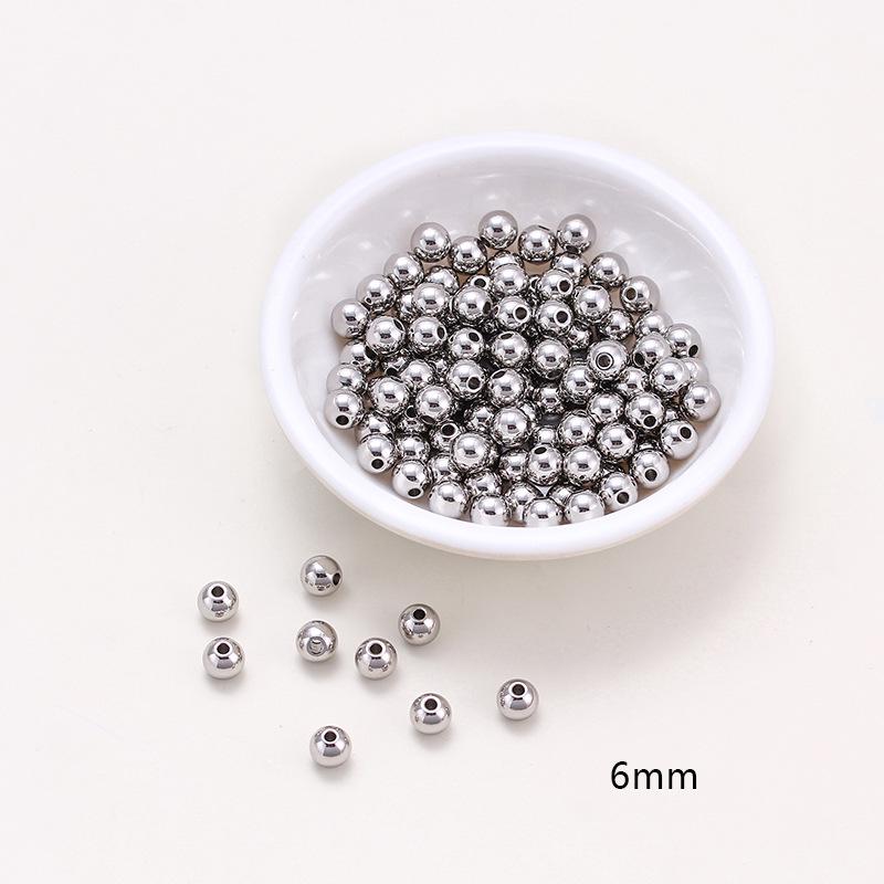 18K Gold Color-Preserving Stainless Steel Round Beads for DIY Jewelry and Bracelets.