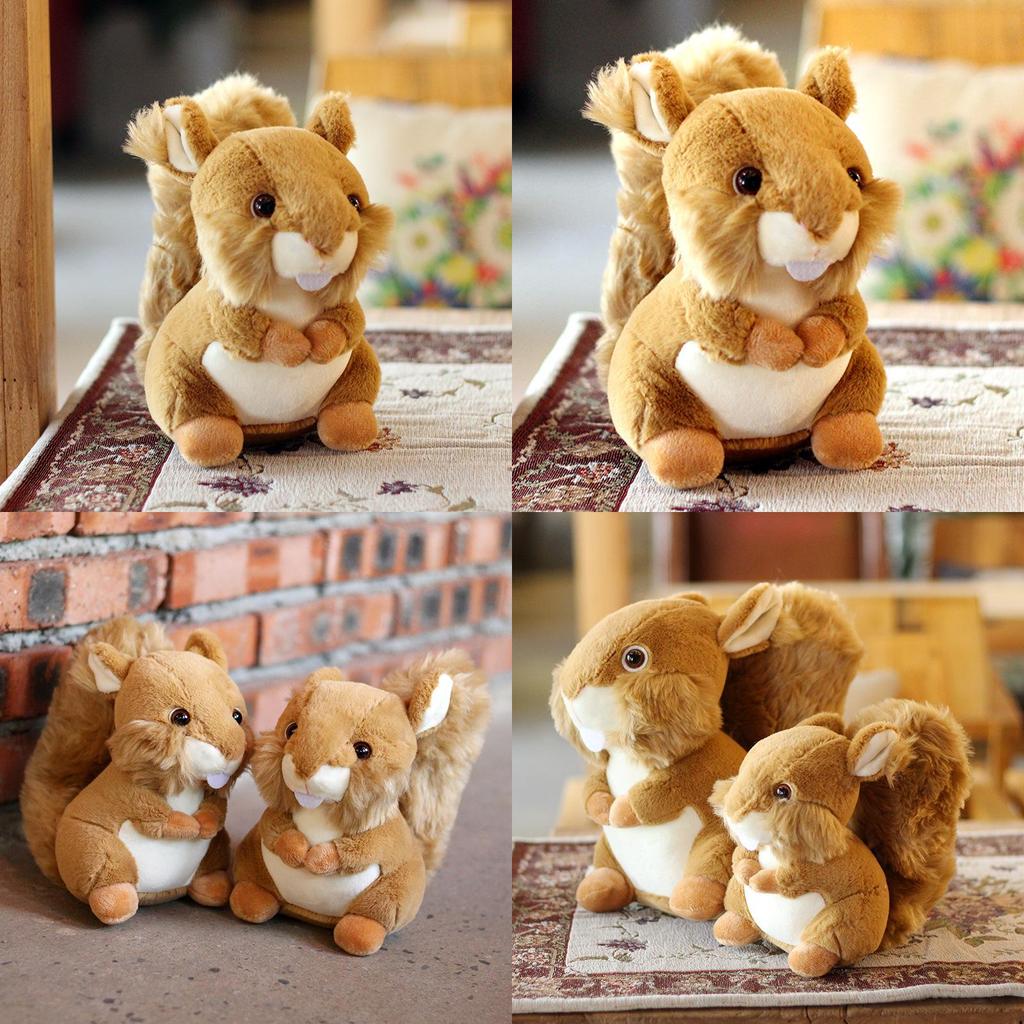Adorable Brown Hamster Plush Toy Soft Stuffed Animal Decorative Cushion Pillow