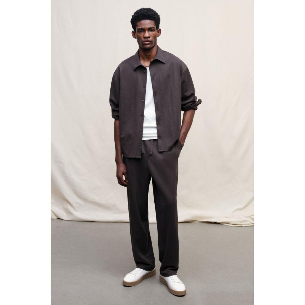 H M Loose Fit sHirt Dark Brown