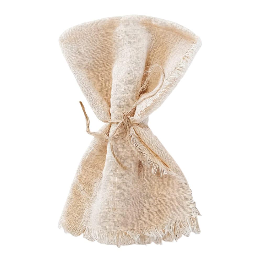 6pcs 42x42cm Cotton Napkins Reusable Fringed Napkins New Year Cloth Napkins  Kitchen Use