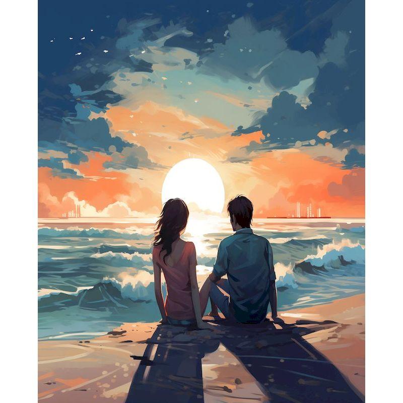 CHENISTORY Paint By Number Beach Couples Girl Drawing On Canvas Wall Art Picture Coloring By Numbers Home Decoration Painting