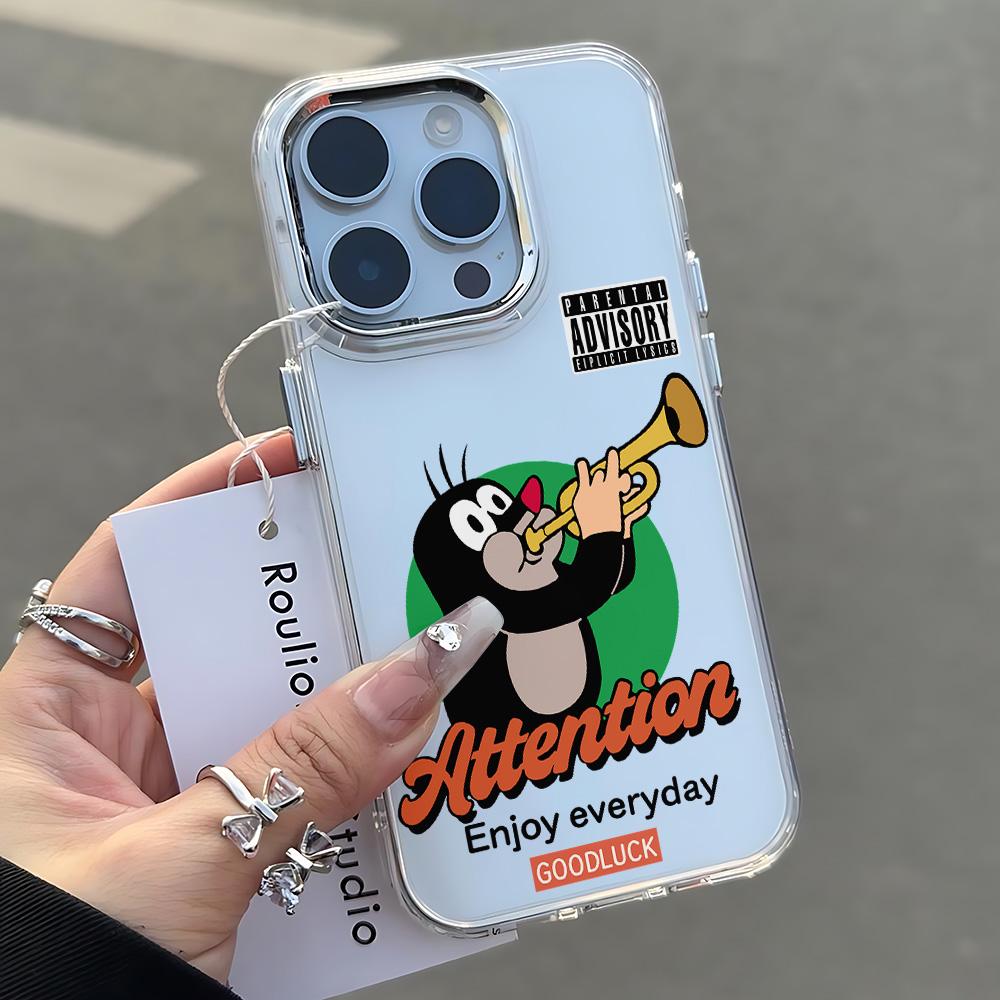 

Cute Mole Phone Case For iPhone 17 16e 16 15 14 13 12 11 mini Pro Max X XR XSMAX 8 7 Air Plus Transparent Soft Cover iPhone XSMax