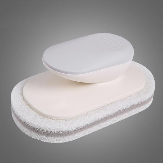 Pot Brush Ergonomic Handle Detachable Sponge Head Oil Stain Removal Stubborn Dirt Cleaning Brush Bathroom Cleaning Tool