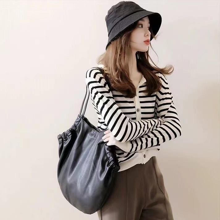 Women's Autumn French Retro Striped Knit Cardigan - Loose, Chic, and Stylish