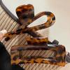 Vintage Leopard Print Arc Cross Square Hair Claws for Women Korean Acrylic Large Geometric Shark Clip Charm Head Accessories