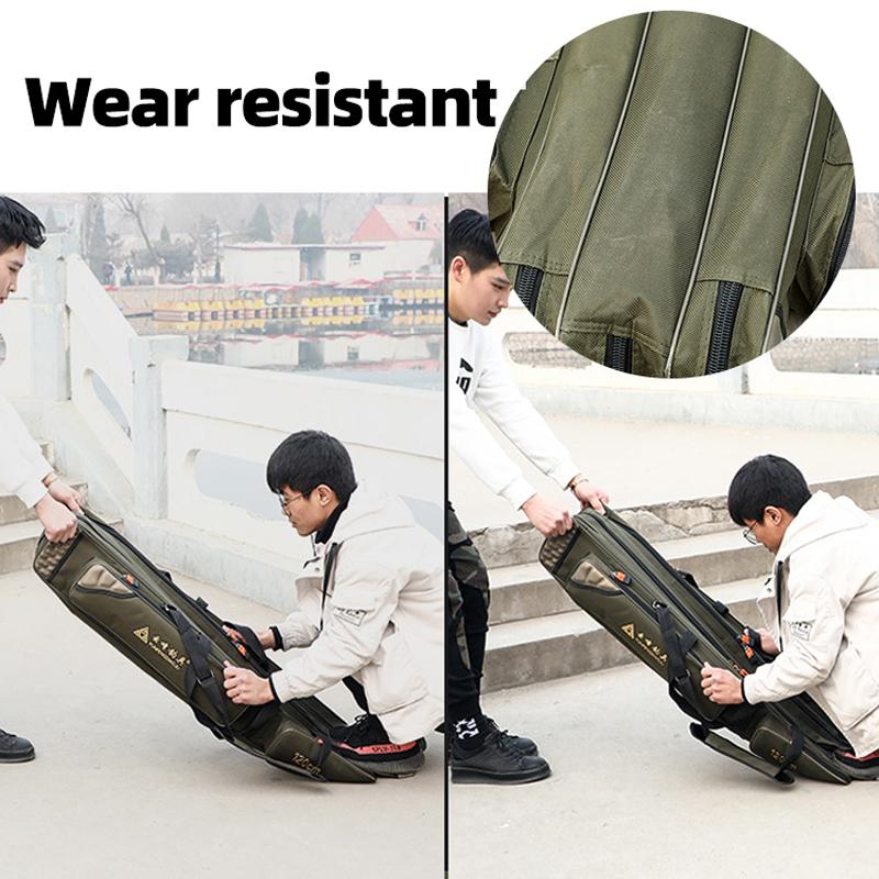 Fishing Rod Bag, Large-capacity Waterproof Fishing Bag, Thickened Sea Rod Bag, Big Belly Bag, Wheel Fishing Gear Bag, Fishing Storage Bag