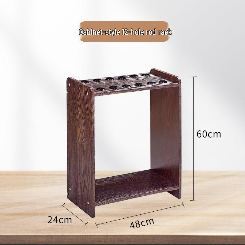 Floor-standing Multi-Purpose Rack for Pool Cues, Table Tennis Paddles, and Fishing Rods