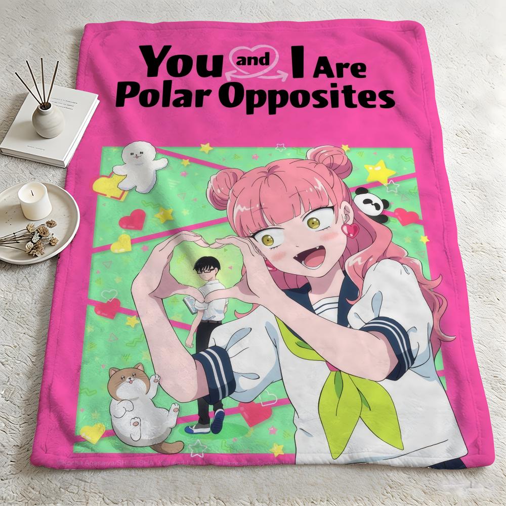 anime YYou and I Are Polar Oppositess Throw Warm Soft Flannel Blanket Multiuse for Sofa Bed Camping Travel Nap