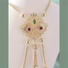 Ethnic Style Colorful Body Chain Jewelry, Rhinestone Inlaid Alloy Hollow Pattern Shoulder Chain,  Women's Wedding Bridal Body Chain Jewelry Dress Up A