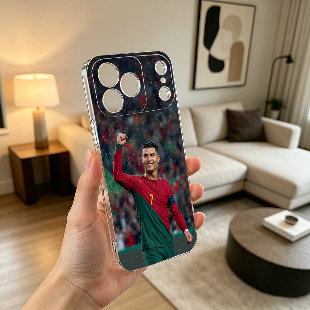 F-Football For CR7 R-onaldo 7 Phone Case For iPhone 17 16 15 14 13 12 11 Mini Pro Max Plus Transparent Cover