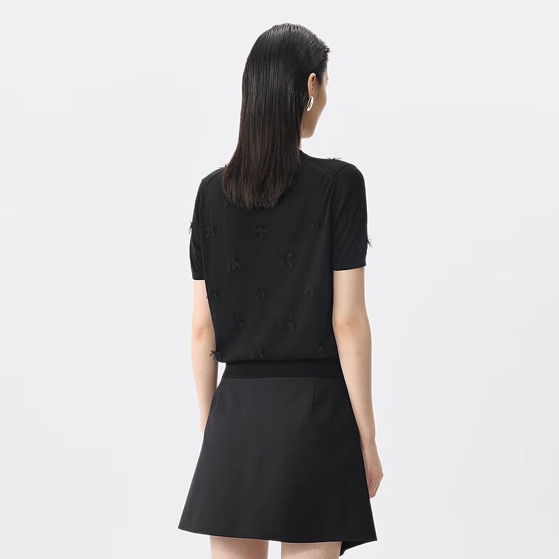 JNBY 2025 Summer Cotton Knit Short Sleeve Top