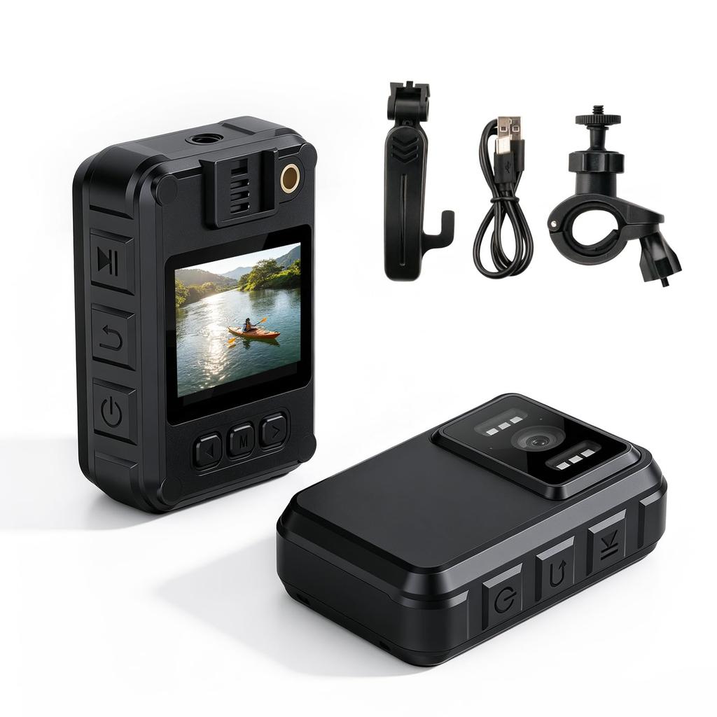 Body Security Wearable IP65 1800mAh Long Recording Motion Shoulder Clip Type Camera, Camera, Camera, Waterproof, 1080P, Built-in WiFi, Battery, Time,