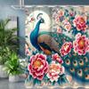 Flower and Peacock Pattern Bathing Curtain  Bathroom Shower Curtain Waterproof With 12 Hooks Home Deco Free Ship