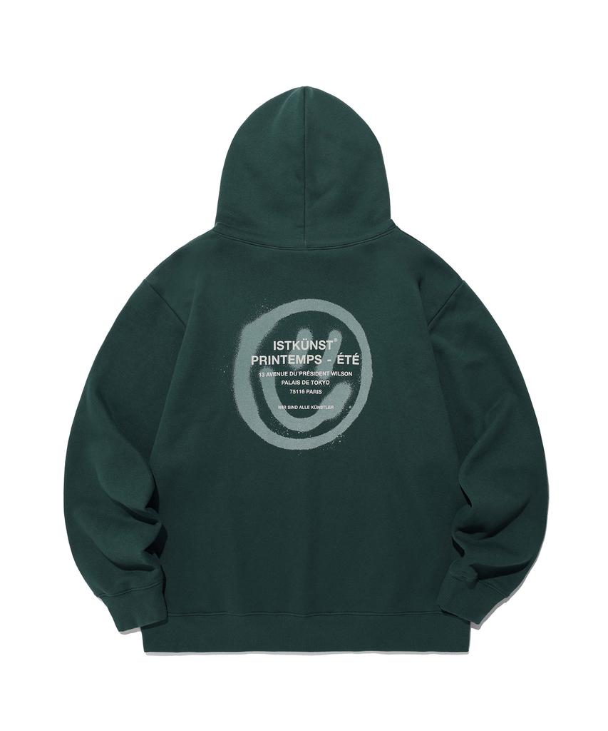 Istkunst Logo&Smiley Hood Zip Up_Deep Green(Ik2Efmm480A)