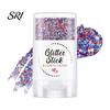 Women Makeup Stick Independence Day Body Glitter Stick, Patriotic USA Flag Face Hair Accessories, Sparkling Red White Blue for 4th of July