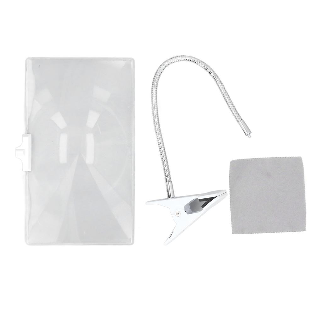 Large Magnifying Glass with Clip 4X Magnification Large Clear Lens Flexible Hose Magnifier for Reading Repair Crafts