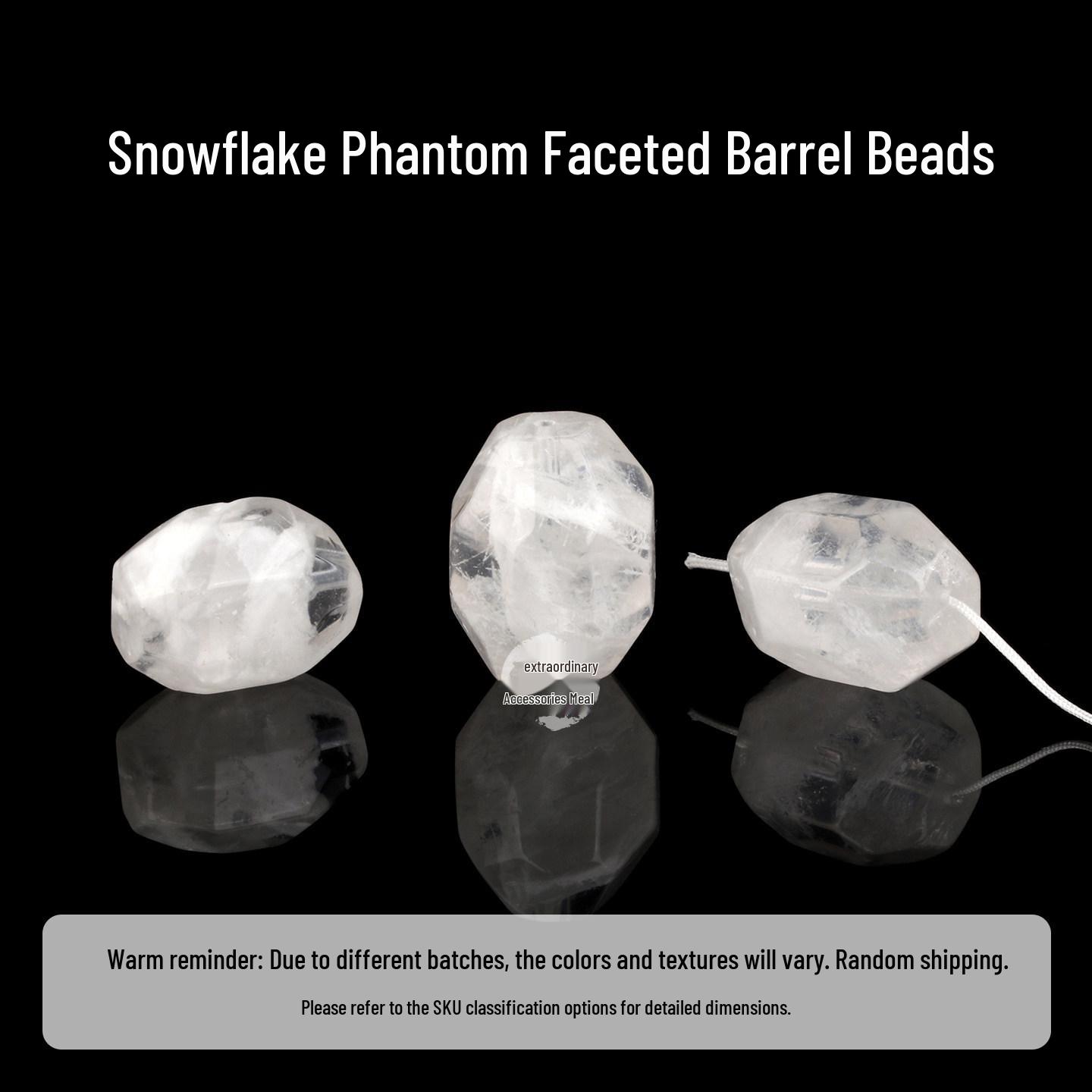 Handmade Versatile Snowflake Ghost Faceted Barrel Beads for DIY Bracelet Charms & Weaving