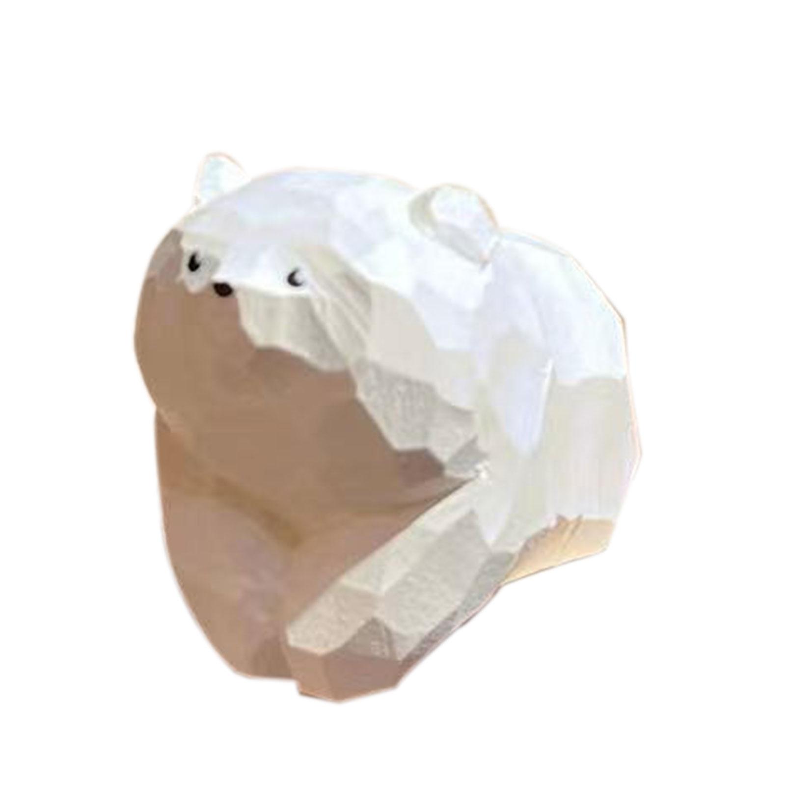 

Миниатюрные фигурки медведей, расписанные вручную, уникальные, привлекающие внимание украшения в виде медведя для украшения дома белый