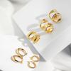 18K Solid Gold Twisted Hoop Earrings Women's Wedding Luxury Real Gold Rope Huggie Hoops Minimalist Braided Fine Jewelry Circle