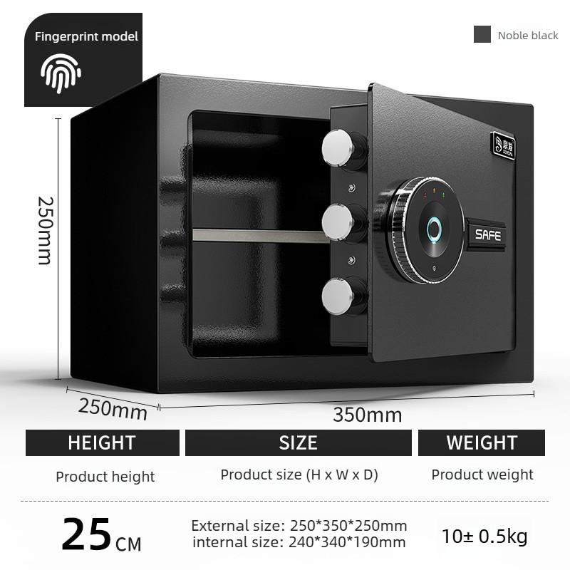 Small Safe Coffer Household Safe Deposit Box Office Hotel Electronic Fingerprint Password Lock Thickened Anti Theft Cabinet
