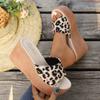 Women's Shoes Peep Toe Women's Slippers Fashion Leopard Print Casual Slippers Women New Plus Size Platform Slippers 34-43