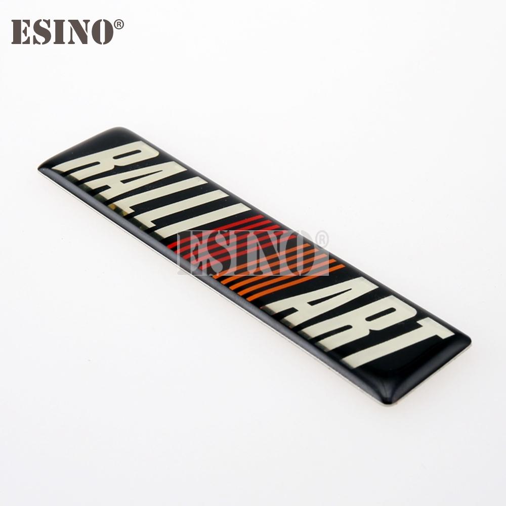 2 stk 3D Bilstyling Aluminium Lim Dekal Bilmerke Biltilbehør Selvklebende Merke for Ralliart Ralli Art