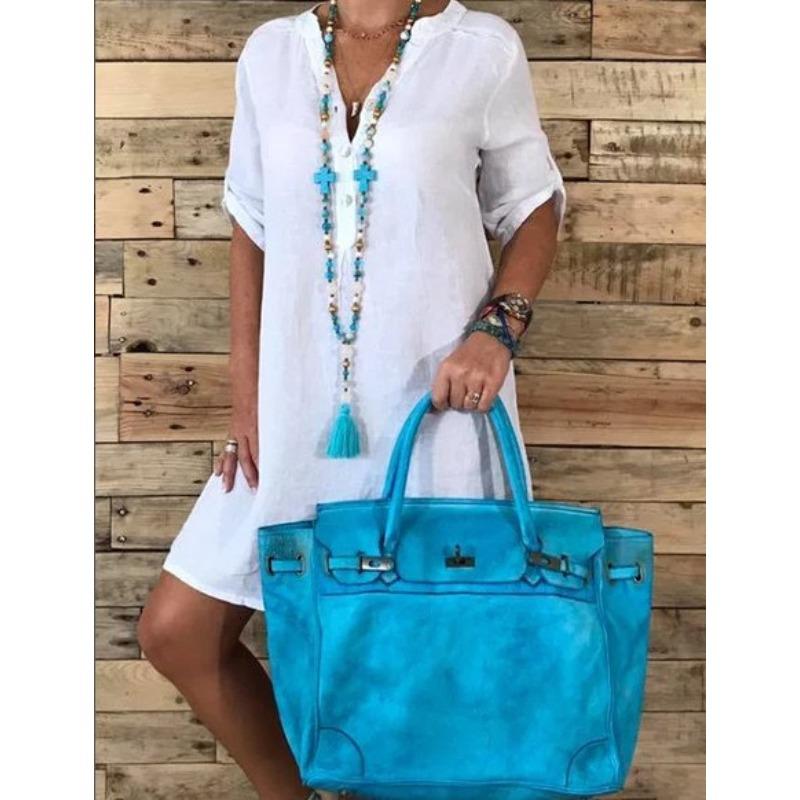 

Женское платье из хлопка и льна, разноцветное, разного размера, с открытым верхом, повседневные платья S белый