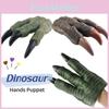 Realistic Dinosaur Hand Puppet Glove Toy For Boys Green/brown Interactive And Educational